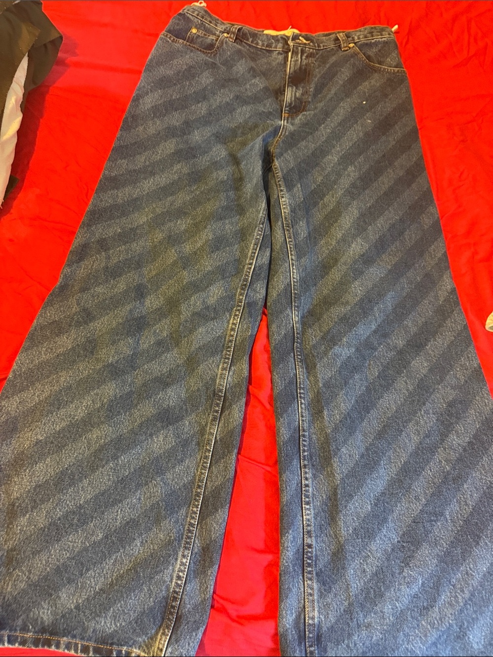 Marni Wide Leg Flared Jeans in Dark Blue Denim